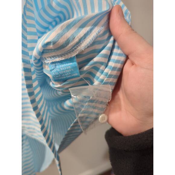NWOT J McLaughlin Blue Striped Button Down Shirt - Picture 4 of 4